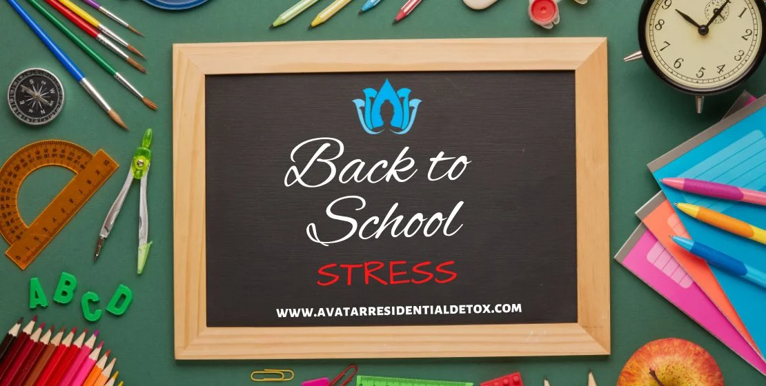 Green chalk board back to school stress